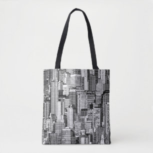 Tote Bag Skyscraper City Texture Isométrique sans fil