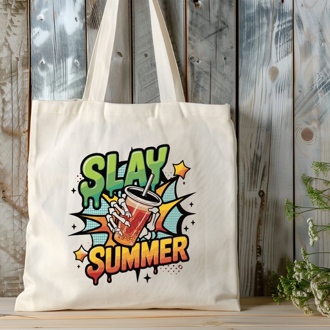 Tote Bag Slay Summer" Thé de bulle (Créateur téléchargé)