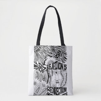 Tote Bag Sleeping Beauty – Monochrome Floral Hand-Drawn Art