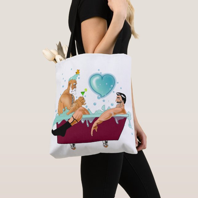 Tote Bag SlipperyJoe's deux gays hommes aiment la baignoire (De près)