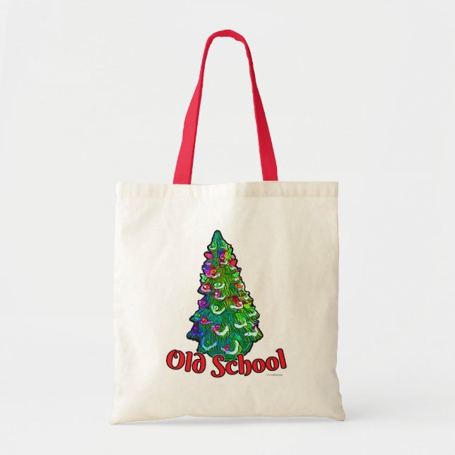 Tote Bag Slogan de l'arbre de Noël de la vieille école (Devant)