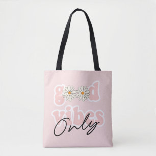 Tote Bag Slogan hippie des années 70 de Good Vibes