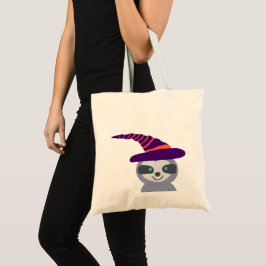 Tote Bag Sloth d'Halloween dans le Casquette de Witch