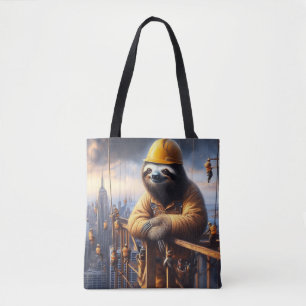 Tote Bag Sloth Working the High Steel
