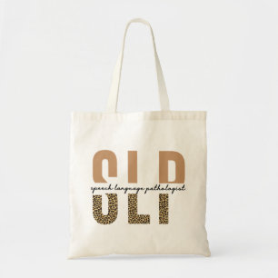 Tote Bag SLP cheetah print Speech language pathologist gift