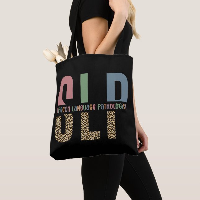 Tote Bag SLP papier guépard orthophoniste cadeau (De près)