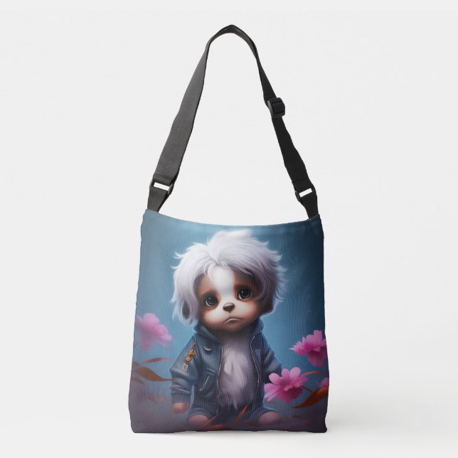 Tote Bag small with white hair (Devant)