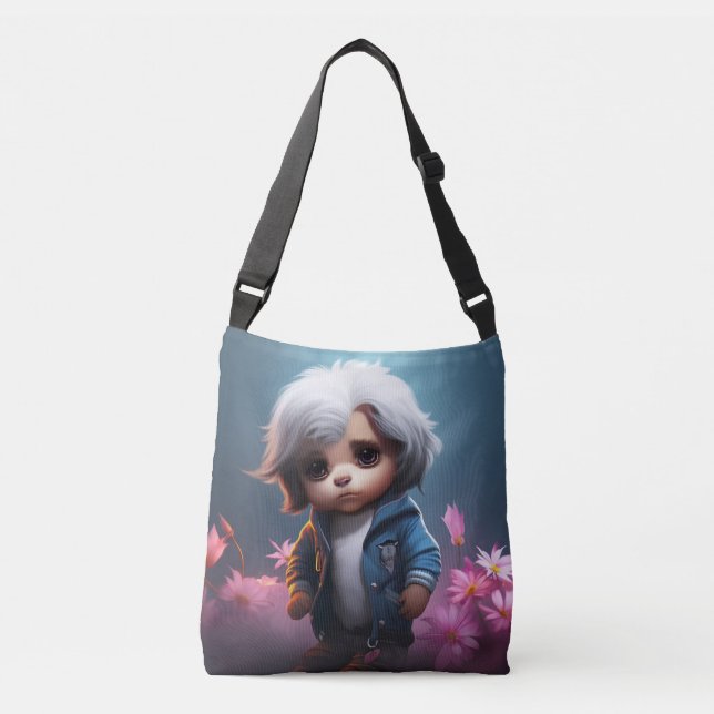 Tote Bag Small with white hair Tragetaschen Mit Langen Trägern (Vorderseite)