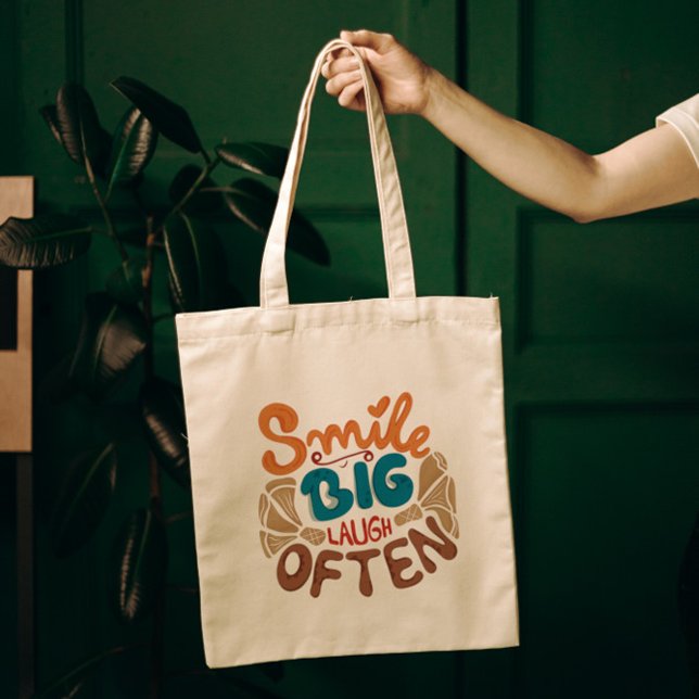 Tote Bag Smile Big Laugh Souvent : Joyeux (Créateur téléchargé)