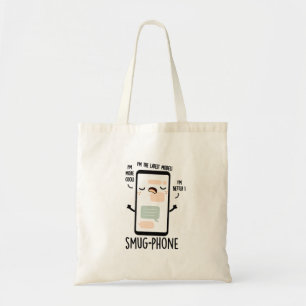 Tote Bag Smug Phone Funny Cellphone Pun