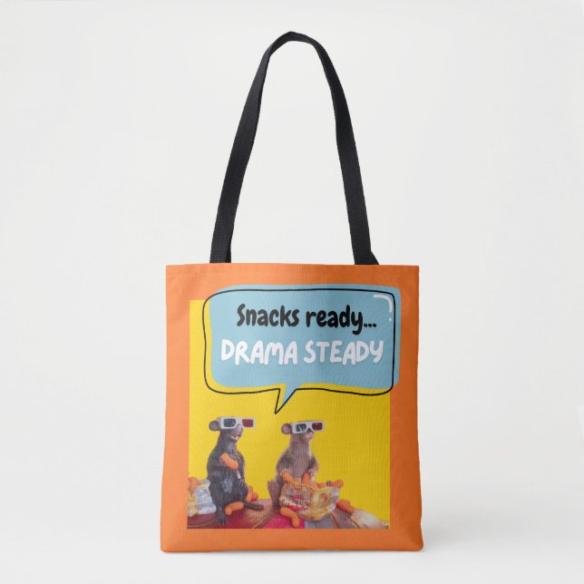 Tote Bag Snacks Ready, Drama Steady (Devant)