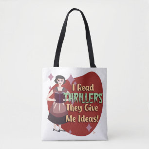 Tote Bag Snarky Thriller Genre Lecteur Rétro Femme de ménag