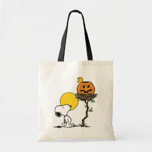 Tote Bag Snoopy & Bois Nid Avec Jack O'Lantern