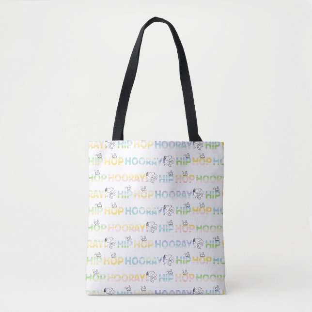 Tote Bag Snoopy Hip hop Hooray Pâques (Devant)