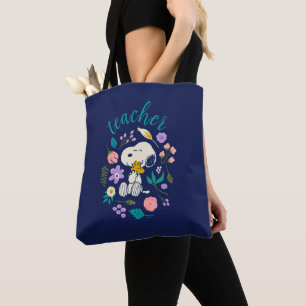 Tote Bag Snoopy & Woodstock Flower Hug Teacher