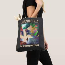 Tote Bag Snoqualmie Falls Washington Shirt, Sasquatch