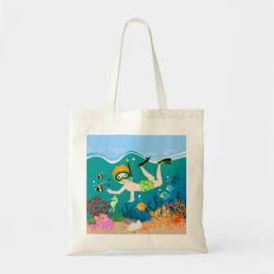 Tote Bag Snorkeling garçon sous la mer