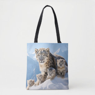 Tote Bag Snow Leopard Animal Wild Beauté Liberté Wilderness