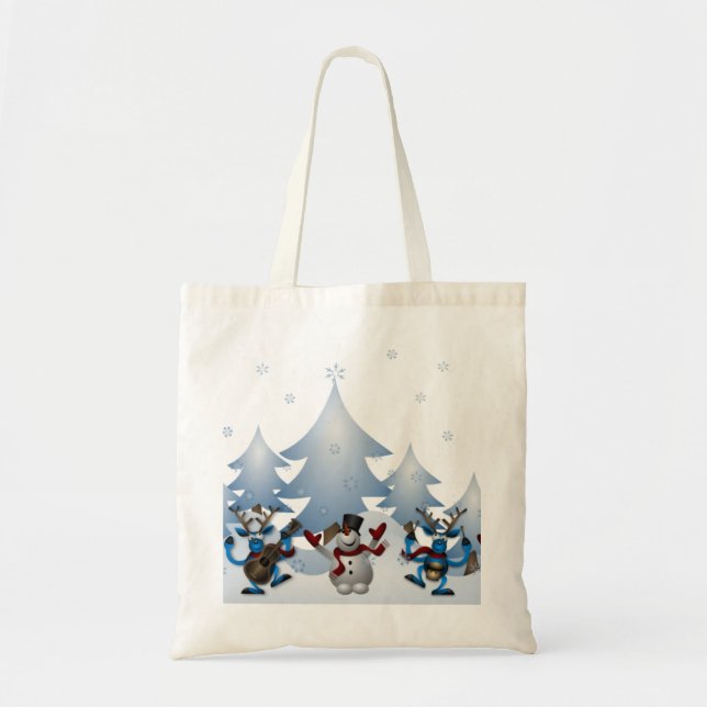 Tote Bag Snowman décoratif de Noël personnalisé (Devant)