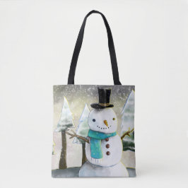 Tote Bag Snowman en hiver sur la scène de Noël