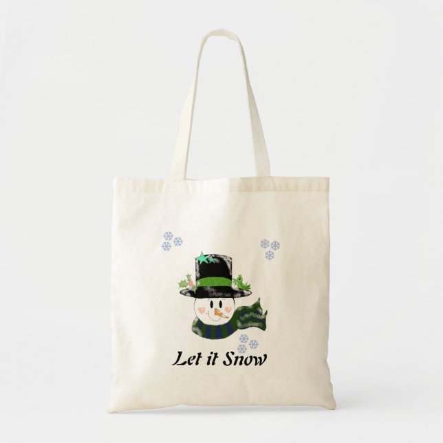 Tote Bag Snowman - Let it Snow (Devant)