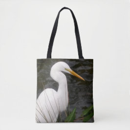 Tote Bag Snowy Egret Portrait Design Tasche