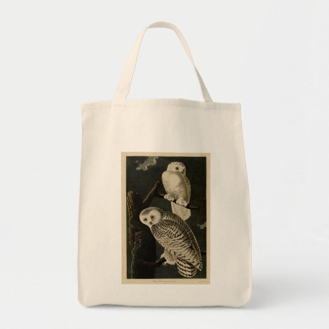 Tote Bag Snowy Owl, John James Audubon's Birds of America (Devant)