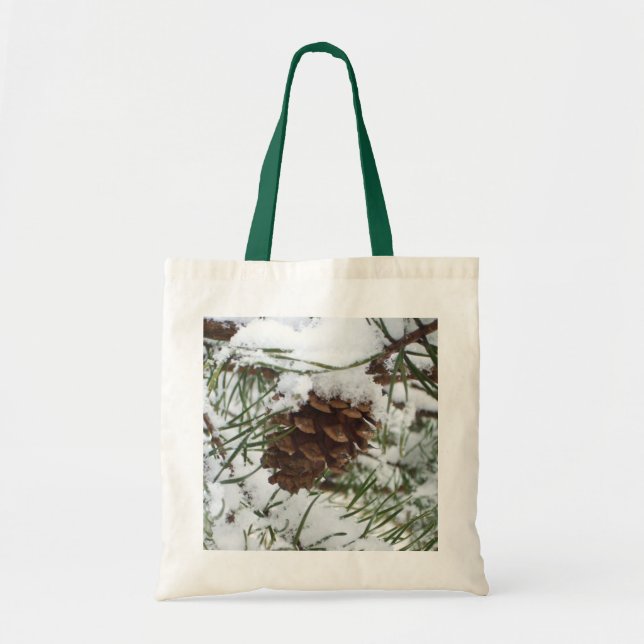 Tote Bag Snowy Pine Cone I (Devant)