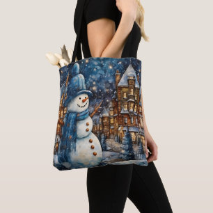 Tote Bag Snowy Winter Town Wonderland