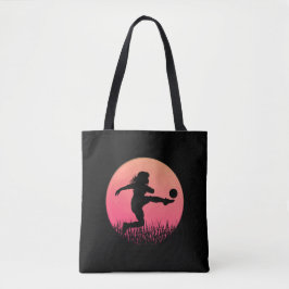 Tote Bag soccer fille silhouette beau soleil