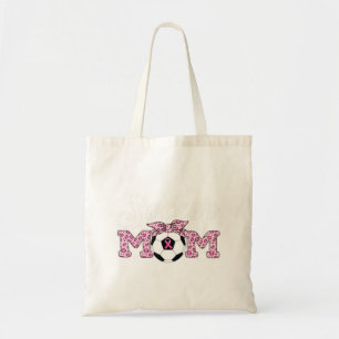 Tote Bag Soccer Maman Breast Cancer Awareness Rose Ribbon L