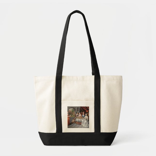 Tote Bag Société élégante dinant dans un hall à colonnes (Devant)