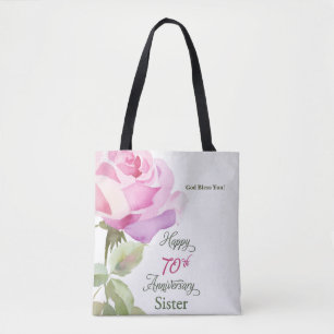 Tote Bag Soeur Jubilé 70 Ans Nun Rose Rose Pink