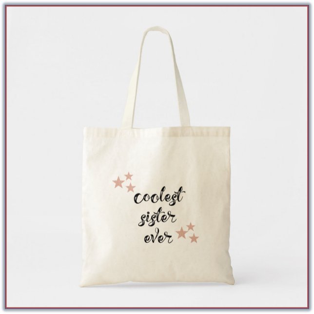Tote Bag Soeur la plus froide noire et rose (Créateur téléchargé)
