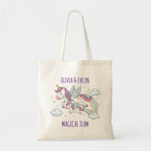 Tote Bag Sœurs Licornes Volantes Équipe Magique