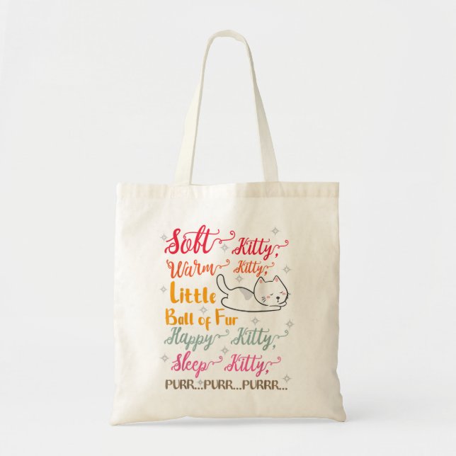 Tote Bag Soft Kitty Chaleureux Kitty Petit Boule De Dormir  (Devant)