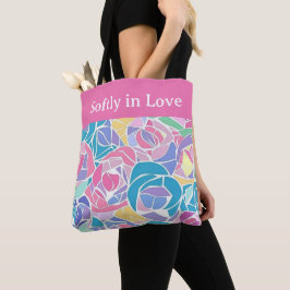 Tote Bag Soft Pastel Rose Love - Softly in love