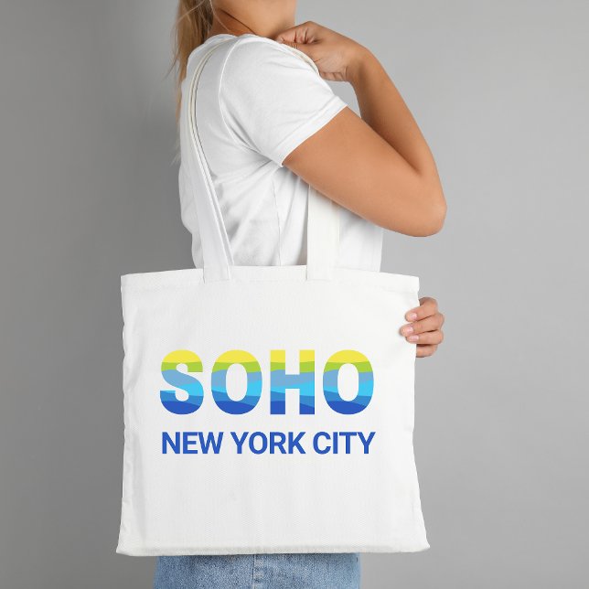 Tote Bag SOHO Bleu et Jaune Quartiers de New York (Créateur téléchargé)