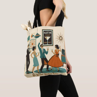 Tote Bag Soirée Cocktail Mid Century It's Atomic Martini Ti
