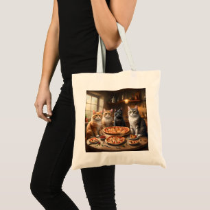 Tote Bag Soirée Pizza Chat,