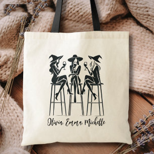 Tote Bag Soirée Vin Personnalisée, Moderne, Élégante Sorciè
