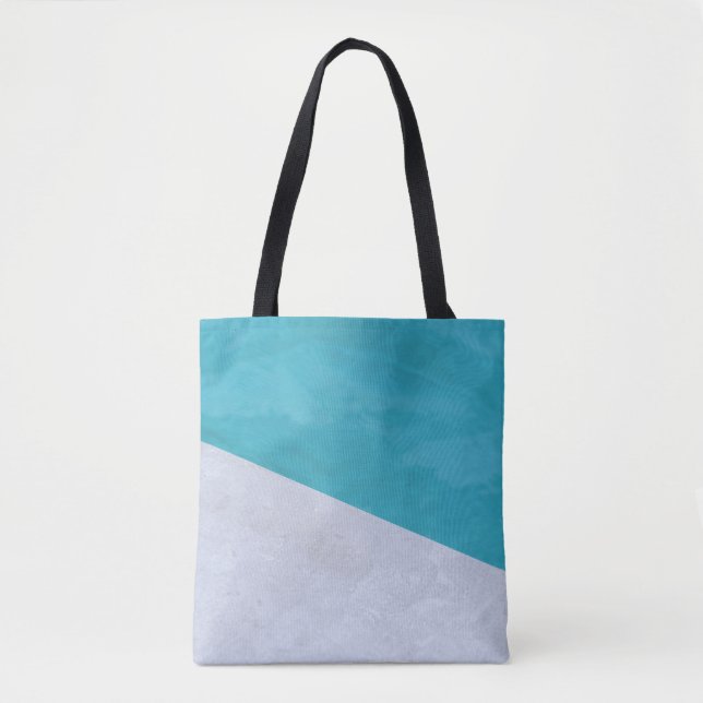 Tote Bag Sol gris vide à côté de la piscine (Devant)