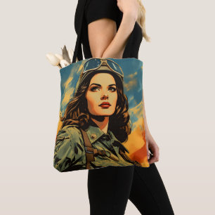 Tote Bag Soldat Femme Sci-Fi Vintage