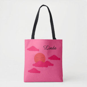 Tote Bag Soleil couchant orange : Fuchsia
