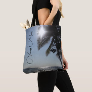 Tote Bag Soleil éclairé Palm Tree Ocean Mode Vacay personna