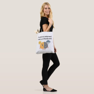 Tote Bag Soleil Pluie Cerveau Esprit Illuminé Jaune Étudian