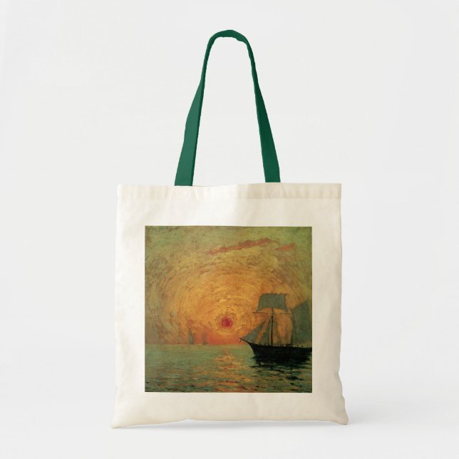 Tote Bag Soleil rouge par Maxime Maufra, impressionnisme Vi (Devant)