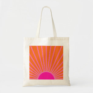 Tote Bag Soleil Sunrise Orange Et Rose Chaud Preppy Sunshin