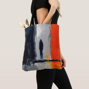 Tote Bag Solitude – Figure Abstrait dans le Silence Urbain