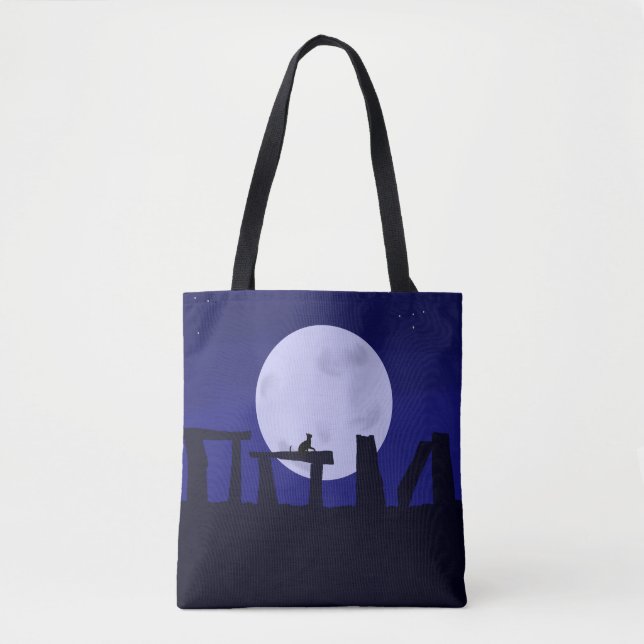 Tote Bag Solstice Moon mit Kätzchen Tasche (Vorderseite)